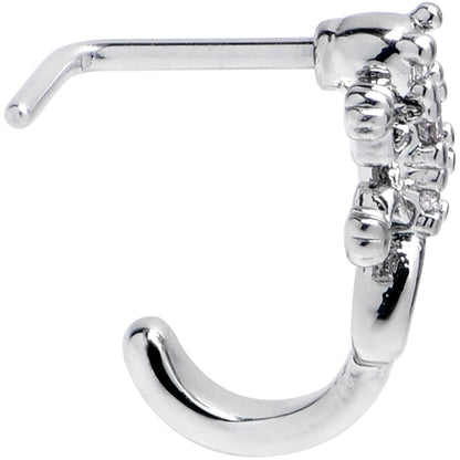 20G 7mm Clear CZ Gem Love Lizard Faux Hoop L Shape Nose Ring