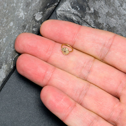 20G 5/16 Vitrail Gem Gold Tone Blossom Bloom Nose Hoop