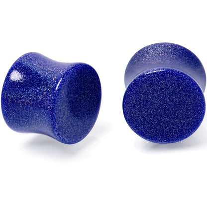 Blue Shimmer Acrylic Saddle Plug Set 6mm to 20mm Sizes