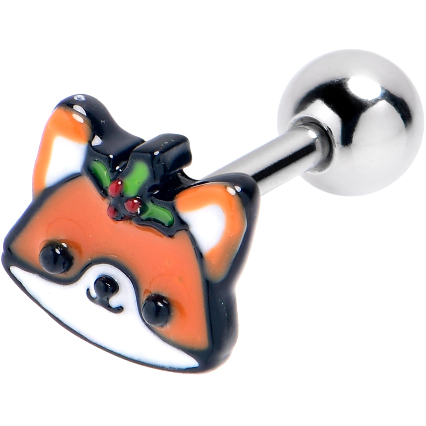 16G 5/16 Holly Holiday Fox Cartilage Tragus Earring