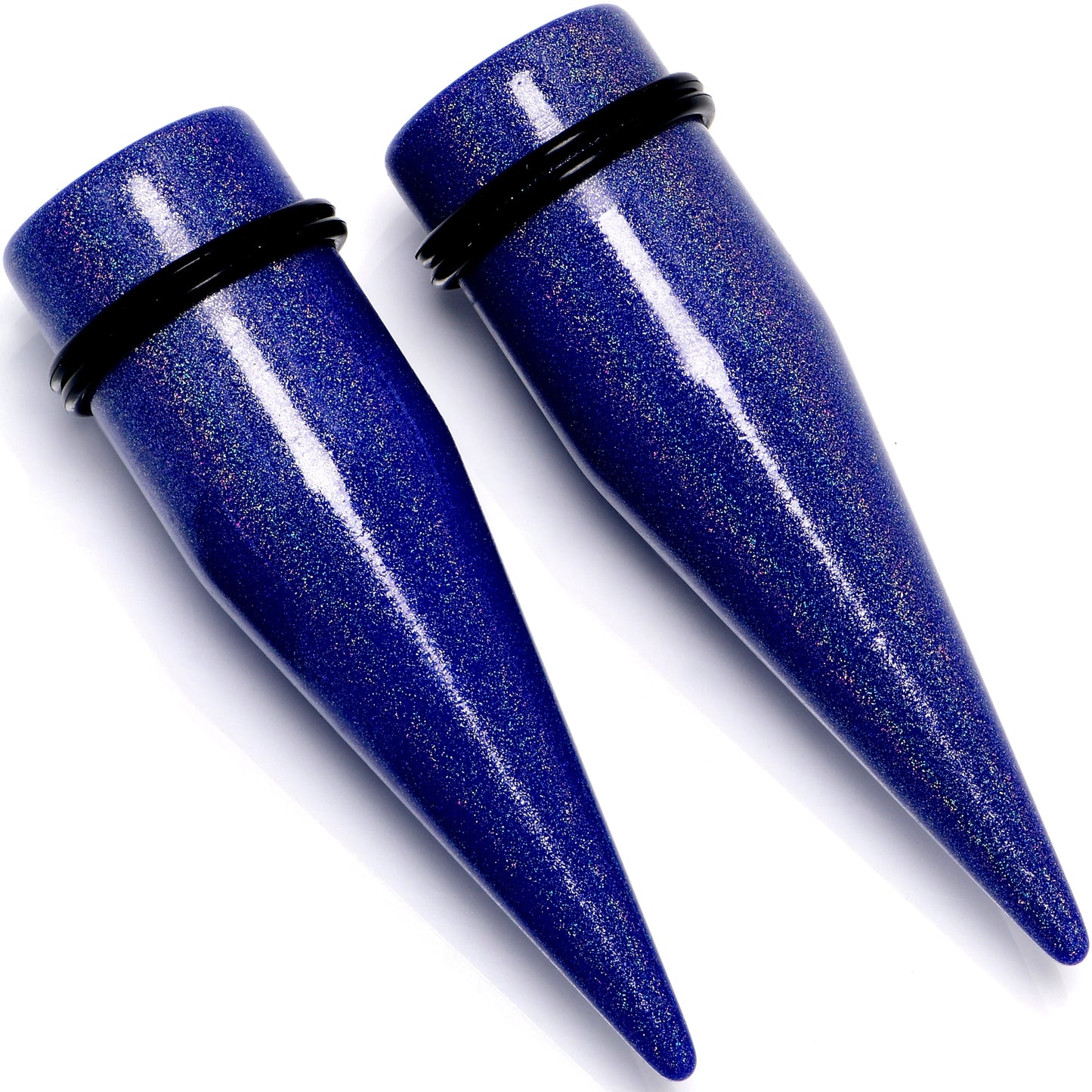 Blue Shimmer Acrylic Straight Taper Set 6mm to 20mm Sizes