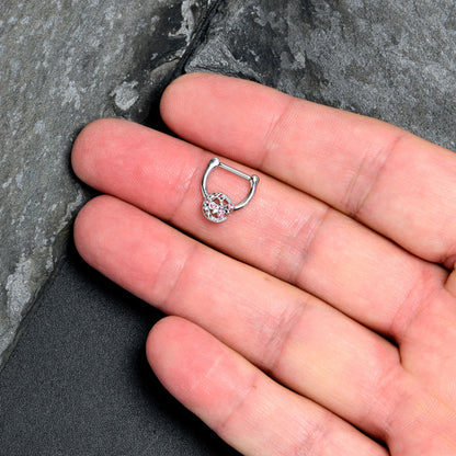 16G 5/16 Pink Gem Lunar Dragonfly Cartilage Clicker