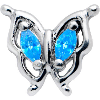 20G 5/16 Blue Gem Fancy Fab Butterfly Nose Hoop