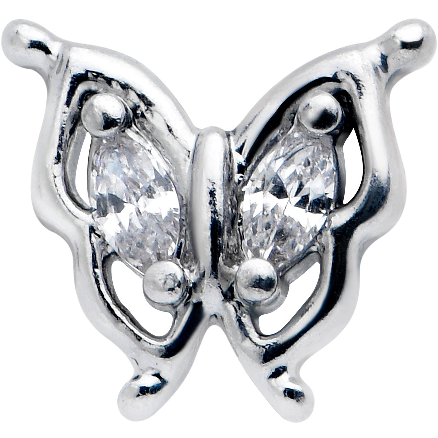 20G 5/16 Clear Gem Fancy Fab Butterfly Nose Hoop