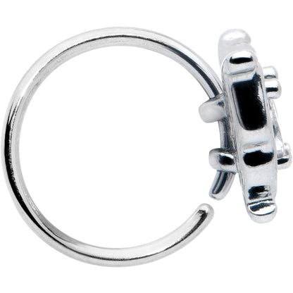 20G 5/16 Clear Gem Fancy Fab Butterfly Nose Hoop