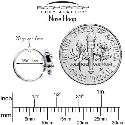 20G 5/16 Clear Gem Fancy Fab Butterfly Nose Hoop