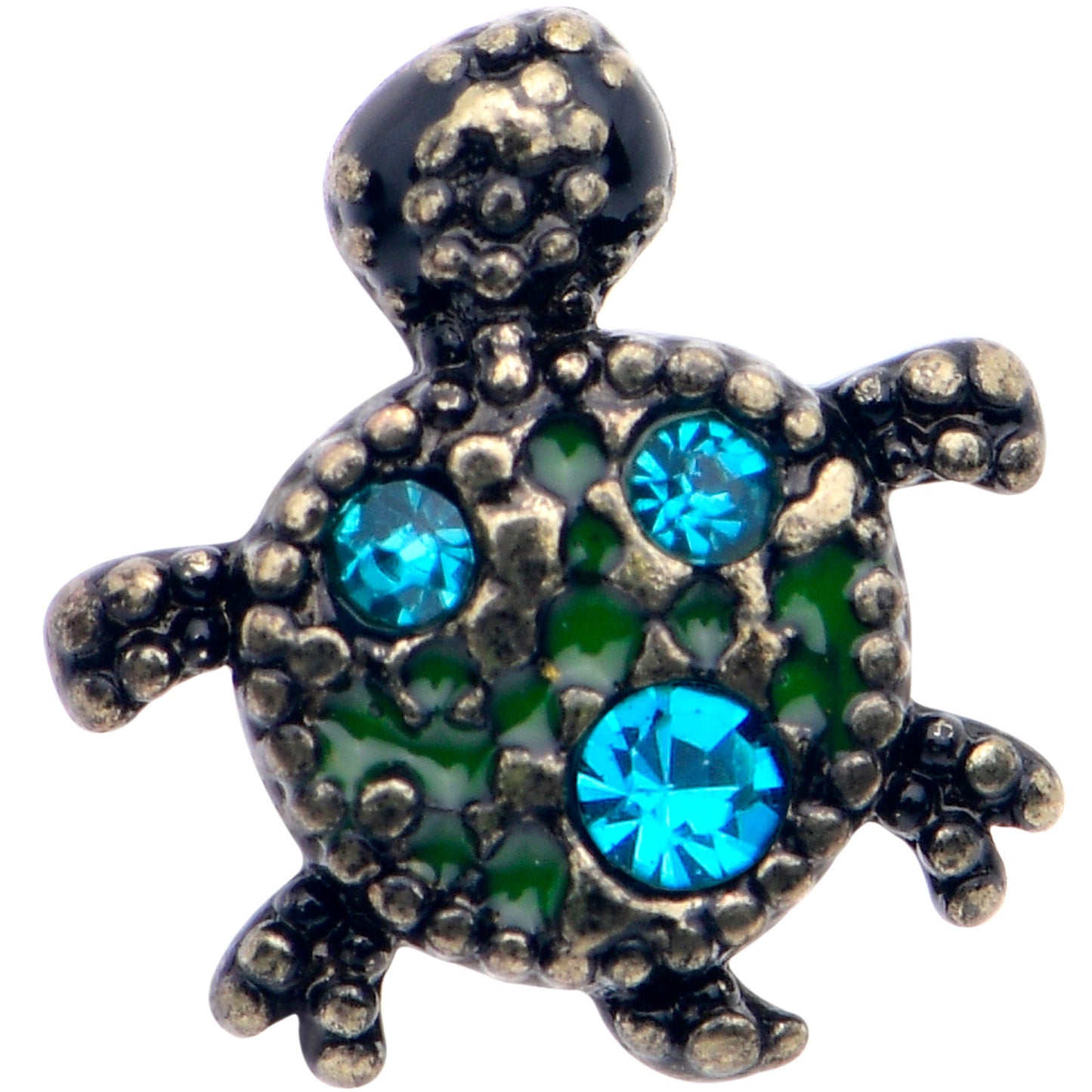 20G 7mm Blue Gem Sweet Sea Turtle L Shape Nose Ring
