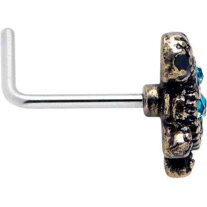 20G 7mm Blue Gem Sweet Sea Turtle L Shape Nose Ring