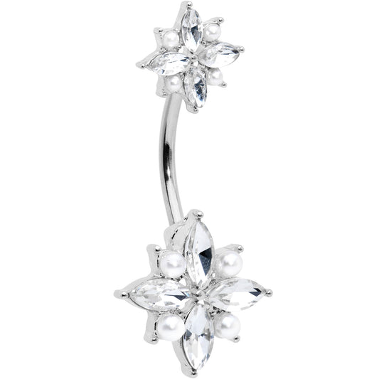 Clear Gem Star Power Double Mount Belly Ring