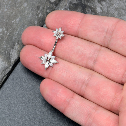 Clear Gem Star Power Double Mount Belly Ring