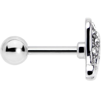 16G 1/4 Clear Gem Heavenly Heart Angel Wing Black Cartilage Earring