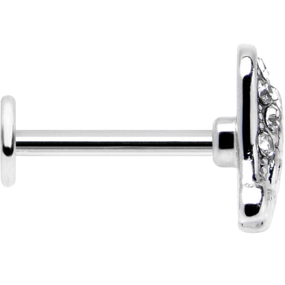 16G 5/16 Clear Gem Heavenly Heart Angel Wing Black Labret Tragus