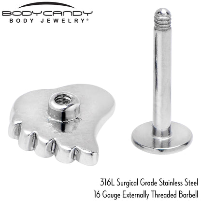 16G 5/16 Clear Gem Heavenly Heart Angel Wing Black Labret Tragus