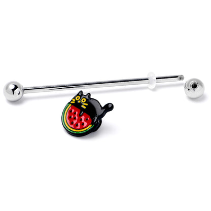 14G Watermelon Cat Love Industrial Barbell 38mm