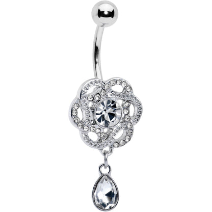 Clear Gem Celtic Knot Elegance Dangle Belly Ring
