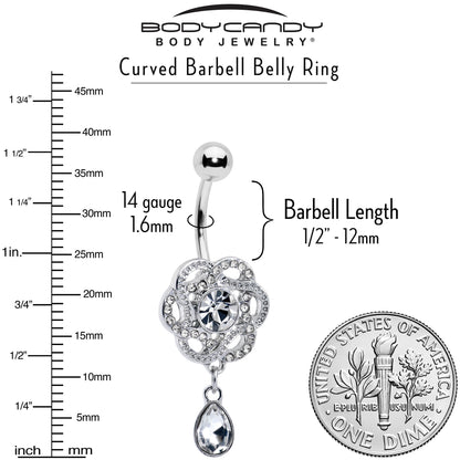 Clear Gem Celtic Knot Elegance Dangle Belly Ring