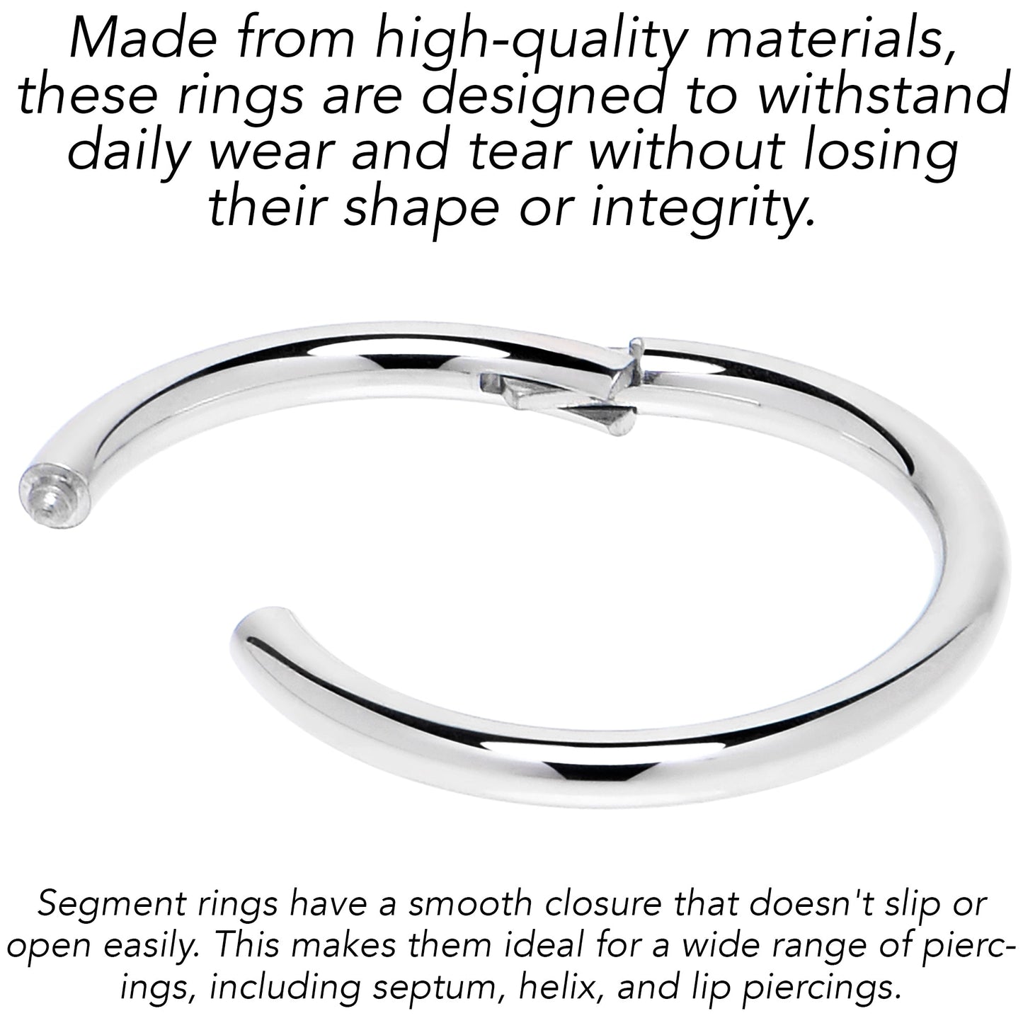 16G 9mm 316L Surgical Steel Precision Hinged Segment Hoop