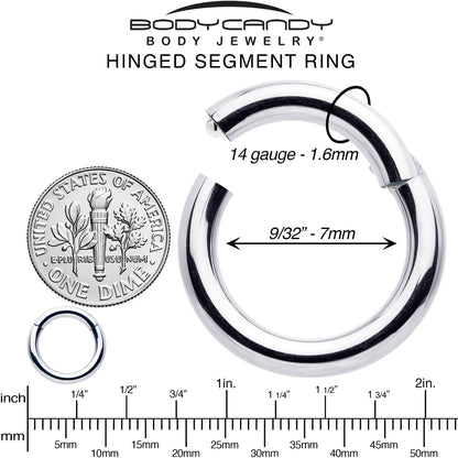 14G 7mm 316L Surgical Steel Precision Hinged Segment Hoop
