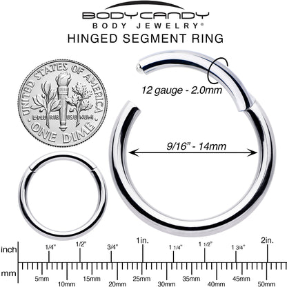 12G 9/16 316L Surgical Steel Precision Hinged Segment Hoop