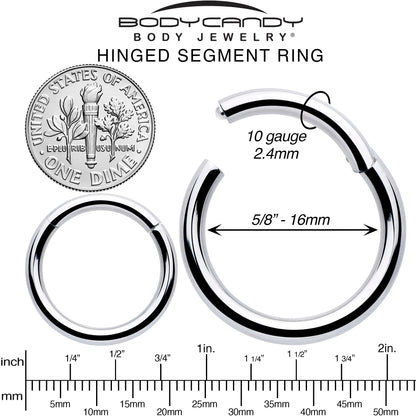 10G 5/8 316L Surgical Steel Precision Hinged Segment Hoop