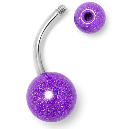 Pastel Shimmer Purple Ends Belly Ring