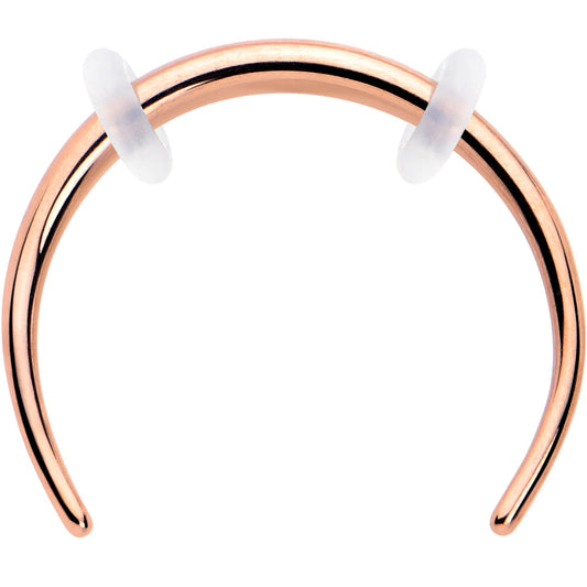 16G 3/8 Rose Gold Tone Pincher Crescent Taper