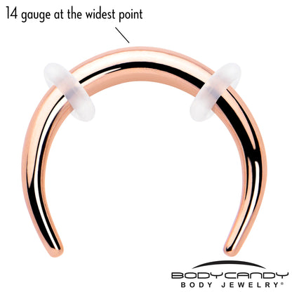 14G 5/16 Rose Gold Tone Pincher Crescent Taper