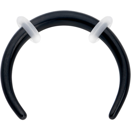 14G 3/8 Black Pincher Crescent Taper