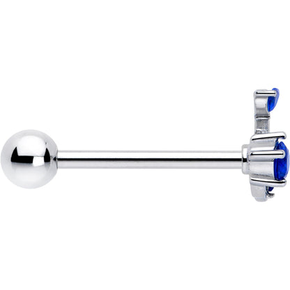 Blue Gem Twining Vine Barbell Tongue Ring