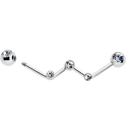 14G Clear Gem Constellation Style Project Bar 32mm