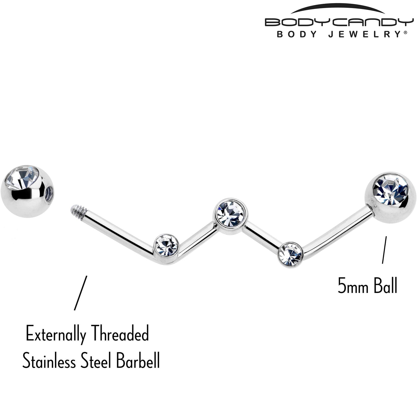 14G Clear Gem Constellation Style Project Bar 32mm