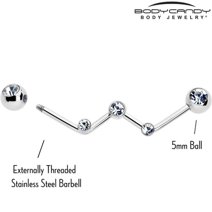 14G Clear Gem Constellation Style Project Bar 32mm