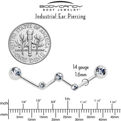 14G Clear Gem Constellation Style Project Bar 32mm