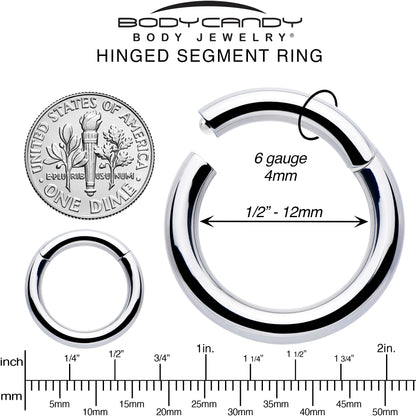 10G 1/2 316L Surgical Steel Precision Hinged Segment Hoop