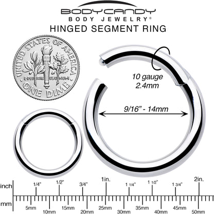 10G 9/16 316L Surgical Steel Precision Hinged Segment Hoop