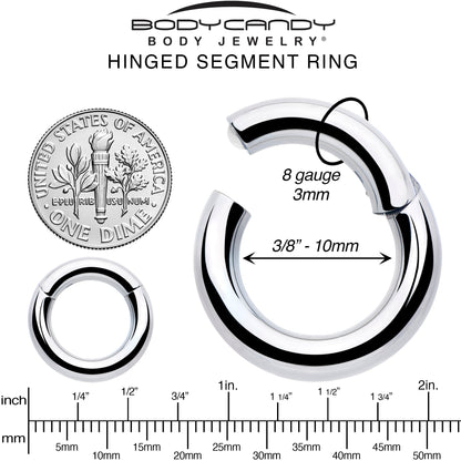 8G 3/8 316L Surgical Steel Precision Hinged Segment Hoop