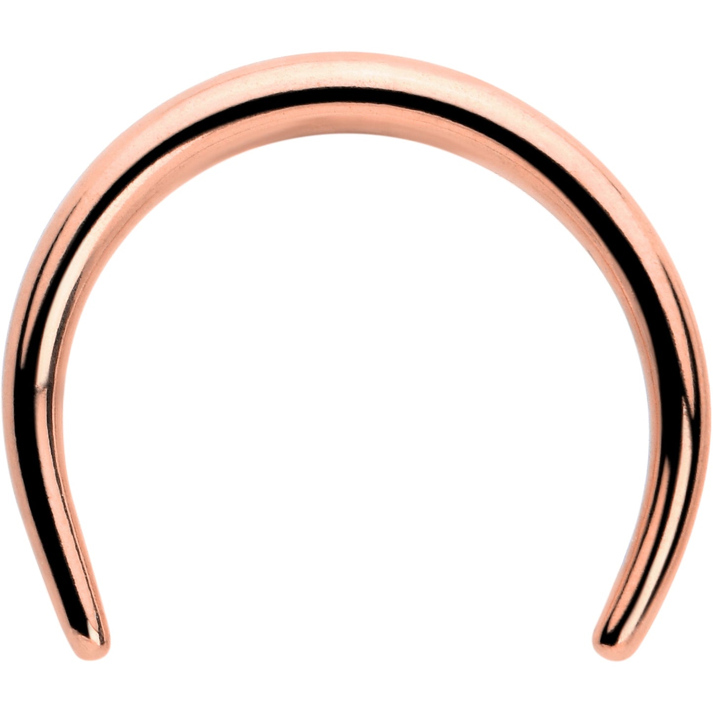 14G 3/8 Rose Gold Tone Pincher Crescent Taper