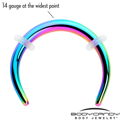 14G 3/8 Rainbow Pincher Crescent Taper