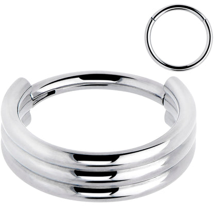 16G 3/8 Implant Grade Titanium Triple Stacked Hinged Segment Ring