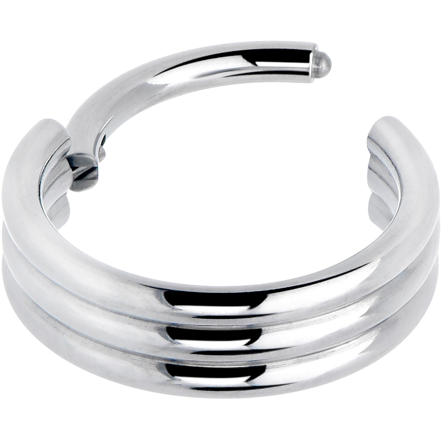 16G 3/8 Implant Grade Titanium Triple Stacked Hinged Segment Ring