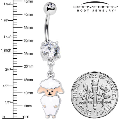 Clear Gem Sweetheart Sheep Dangle Belly Ring