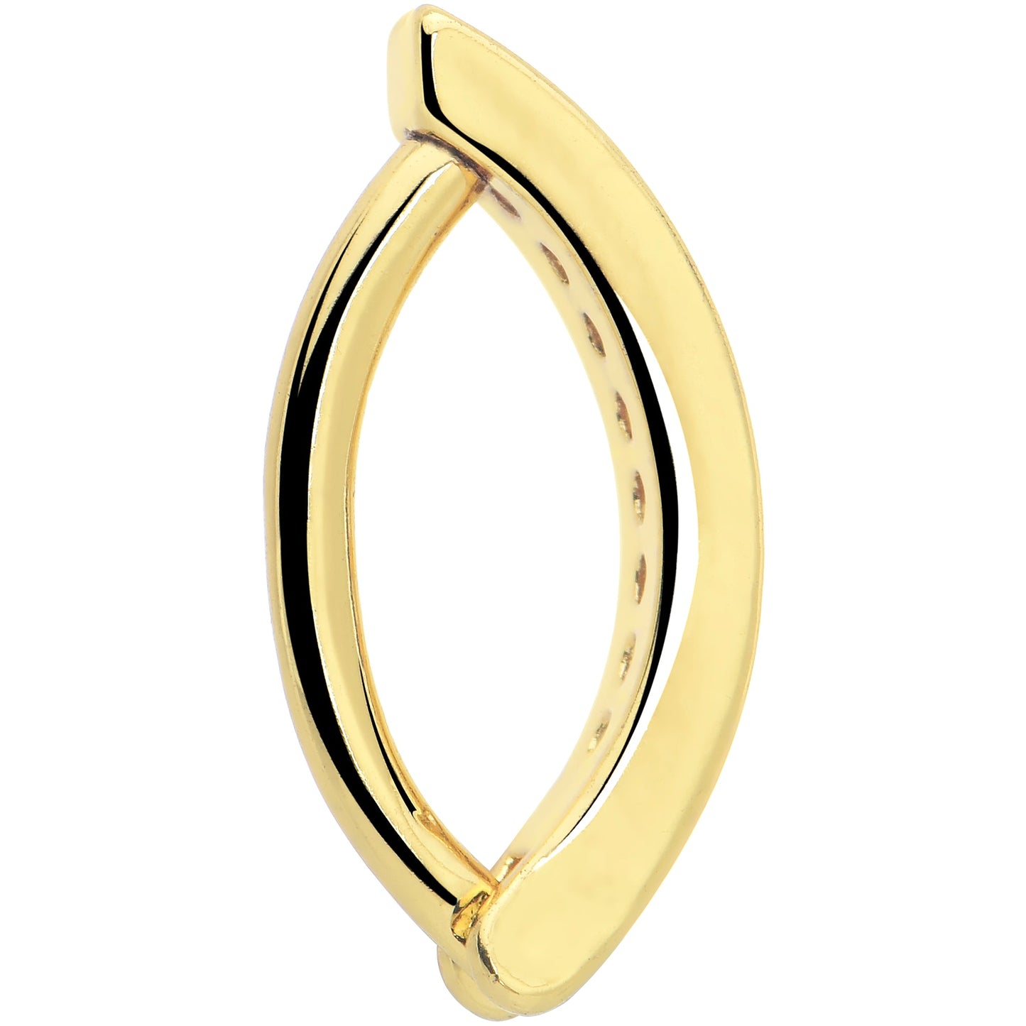 Clear CZ Gem Gold Tone Paved Row Perfection Hinged Hoop Belly Ring