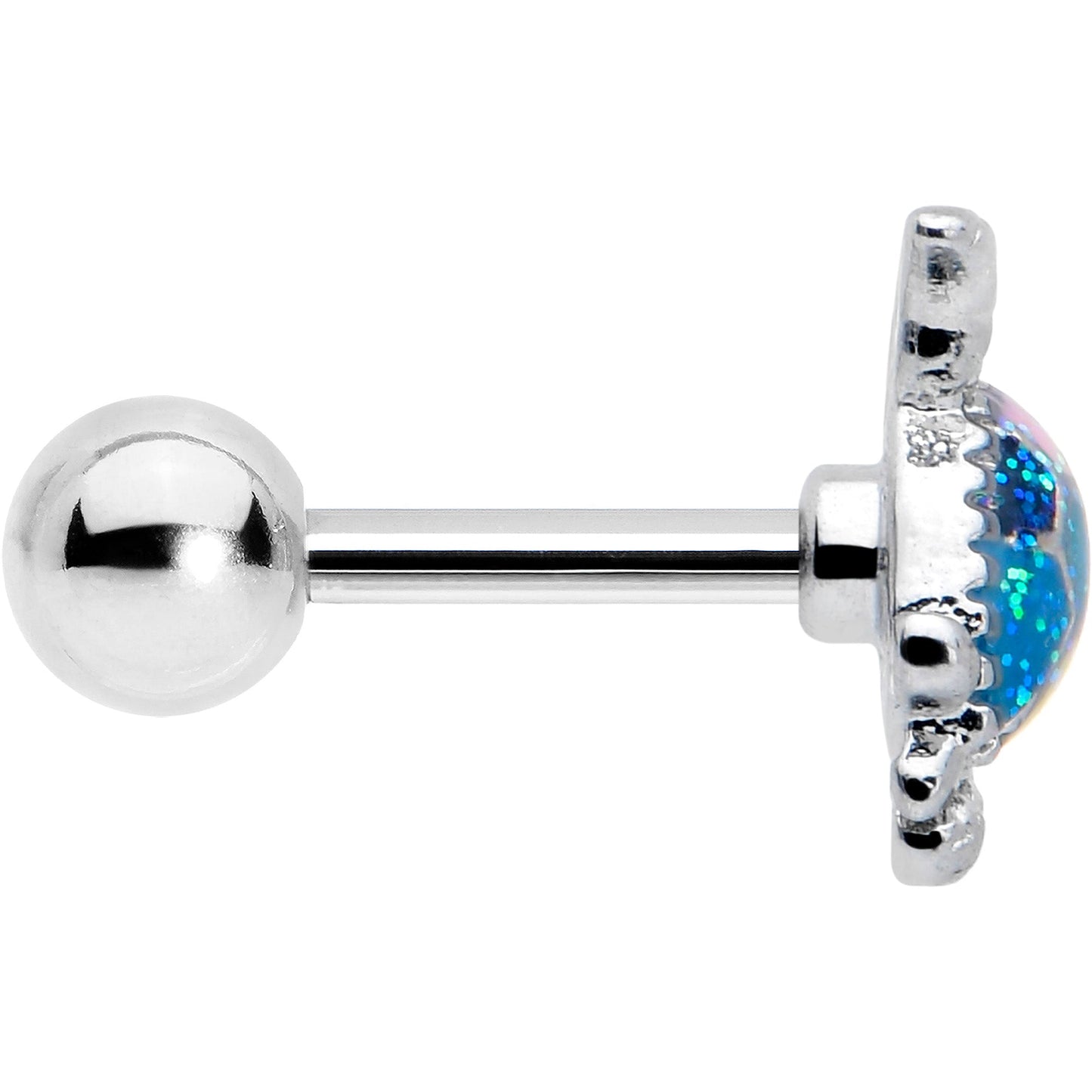 16G 1/4 Glitter Turtle Cartilage Tragus Earring