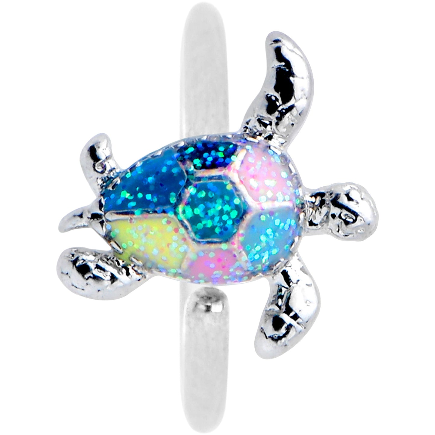 20G 5/16 Glitter Turtle Nose Hoop