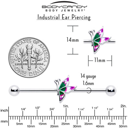 14G Profile Butterfly Industrial Barbell 38mm