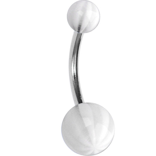 Arctic Blast Acrylic Beach Ball Stripe Ball End Belly Ring