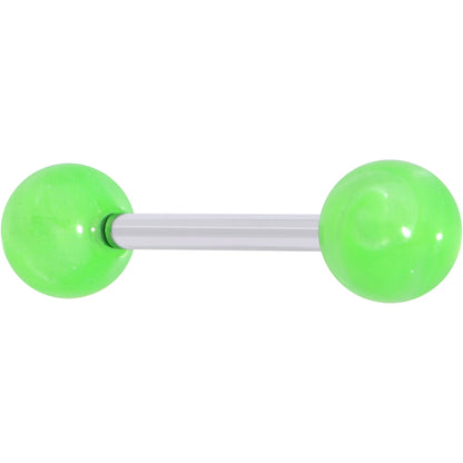 Color Acrylic Ball Tongue Ring Surgical Steel Barbell