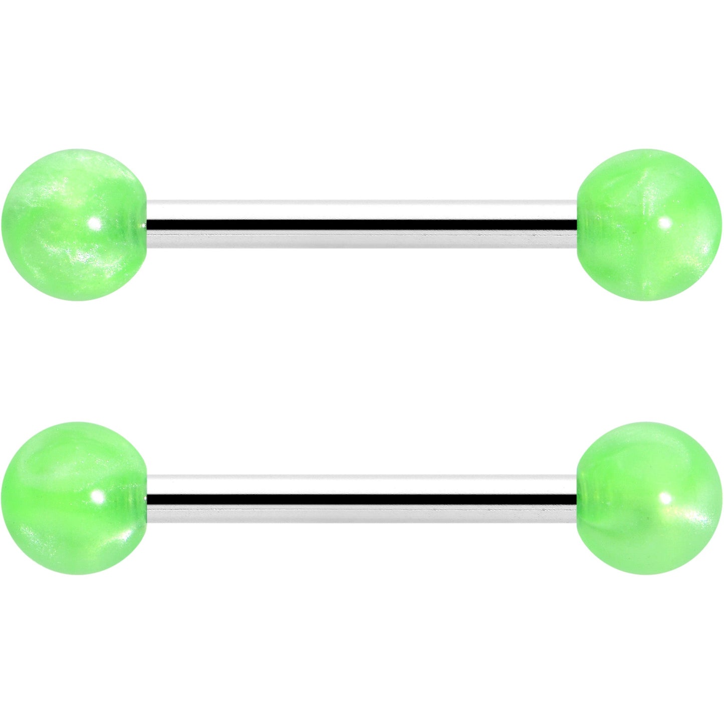 14G 9/16 Color Acrylic Ball Ends Barbell Nipple Ring Set