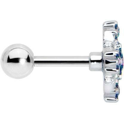 16G 1/4 Vitrail CZ Gem Beauty Cross Cartilage Tragus Earring