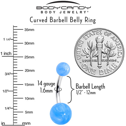 Opaque Pastel Blue Ends Belly Ring